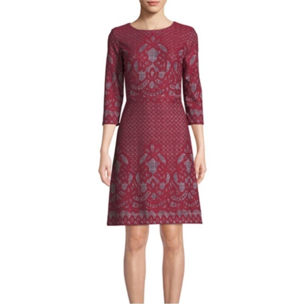 Gabby Skye a-line dress regency Burgundy Patterned Lace Victorian dress size 4